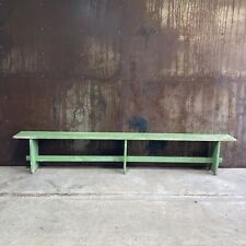 Alte Holzbank Sitzbank Gartenbank Kaffeebank Bank grün Vintage / L280 B29 H50cm