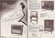 altes Faltblatt PAWERPHON um 1957 Hi Fi TRAUMTON Serie, Konzerttruhe  ( 4800