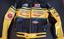 Racing Jacket Team High Speed Polo Vintage Jacke Gelb Schwarz Größe M Retro