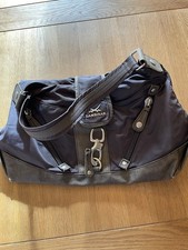 Sansibar Handtasche, Stoff und Nylon, Braun, Breite 38 cm Höhe 27 cm ohne Griff