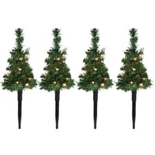 4er LED Tannenbäumchen zum