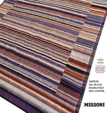 Teppich MISSONI Bad Küche Flur etc. cm. 90x60 Baumwolle 100% Double Face