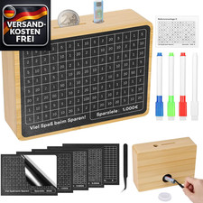 Holzspardose mit Zählern für
