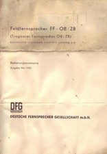 Feldfernsprecher FF-OB/ZB Bedienungsanweisung Mai 1958
