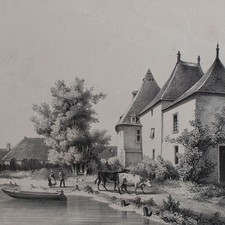 Old town view sign school for