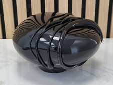 Murano Stil Glasvase Schwarz