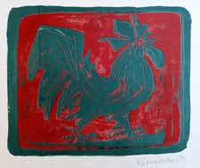 Womacka, Walter (1925 - 2010)  "Hahn" Lithografie 1973 signiert