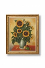 Bild Vase mit Sonnenblumen handgemalt