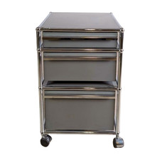3x USM Haller Rollcontainer Büroschrank Rollen grau offen
