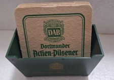Rarität - DAB Bierdeckel-Halter, Bierdeckelhalter mit 10 Bierdeckel 