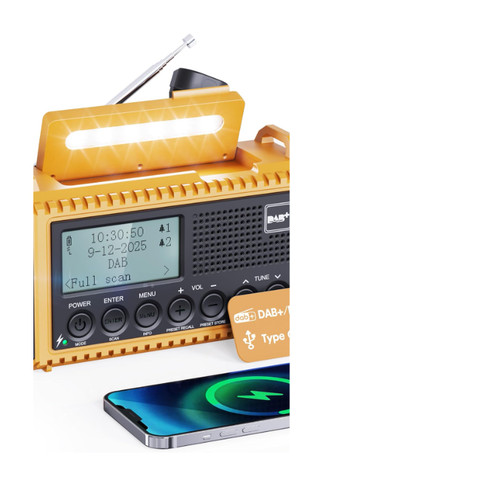 Solar kurbelradio dab mit - kurbelradio,