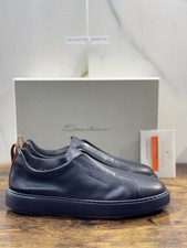 Santoni Sneaker No Lace Leder