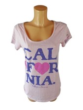 Tommy Hilfiger Damen T-Shirt L | 40 rosa Print Rundhals kurzarm Oberteil (21528)