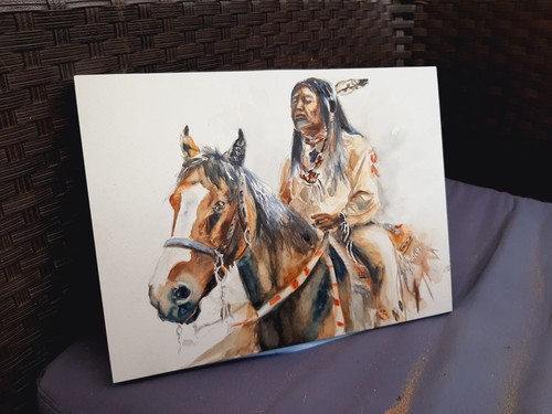 Indianer aquarell zeichnung - indianer,