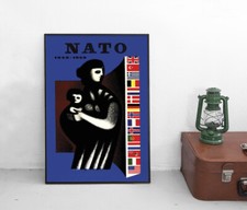 Poster 10 Jahre NATO Bundeswehr Plakat Frieden Verbündete Kalter Krieg