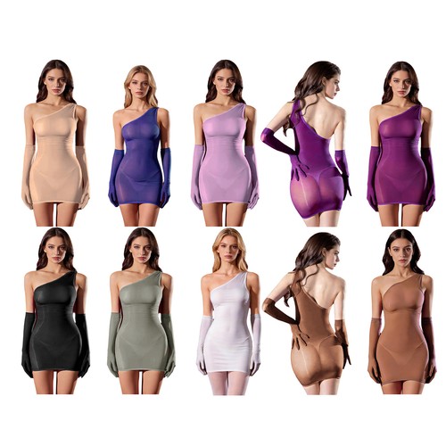 Frauen minikleid eine - frauen, schulter
