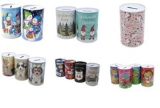 Spardose Metallspardose Sammeldose Sparbüchse Geld H12,5cm Ø 8cm  Auswahl