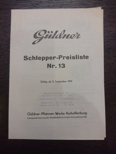 Original güldner preisliste - original,