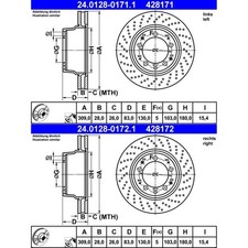 2x ATE 309mm BREMSSCHEIBEN