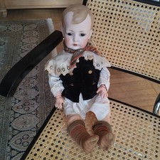 Urige antike Porzellankopfpuppe "Tommy Tucker", Bruno Schmidt, BSW 2048, 54 cm