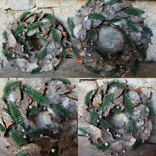 Tür Wand Kranz Holz -XL natur