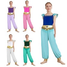 Kinder Mädchen Kostüm Lange Hosen Bodysuit Karneval Tanzkleidung Tassels Party