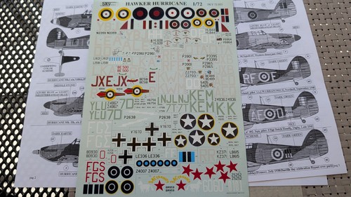 Hawker hurricane decal 72 - hawker,
