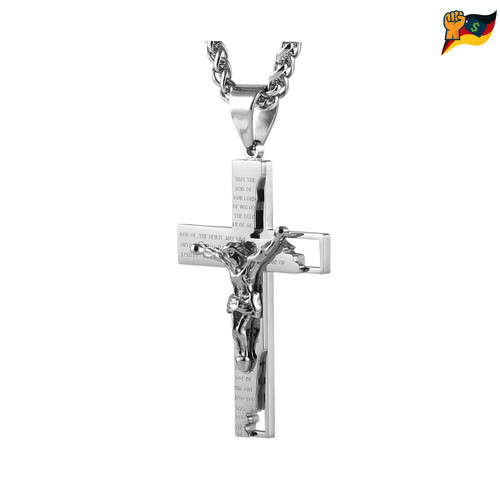 Edelstahl kreuz kette - kreuz, herren