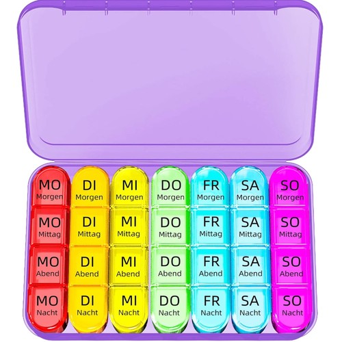 Tablettenbox tage lila - tage, mit