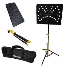 NOTENSTÄNDER NOTENPULT KLAPPBAR TRAGEFORMAT TASCHE 2-FACH HÖHE ORCHESTER SCHWARZ