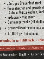 Woltersdorfer Schleusenbrauerei - Bierdeckel Brauerei Brandenburg