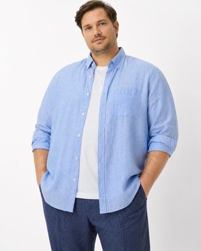Men brax shirt blue linen - men,