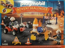 PLAYMOBIL 9486 Adventskalender Feuerwehr Feuerwehreinsatz auf der Baustelle NEU
