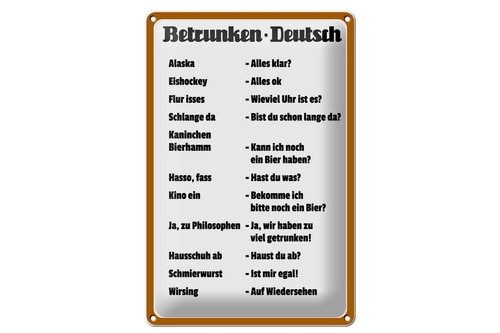 Mrdeco metall schild 20x30cm - metall,