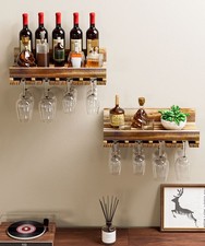 Wandweinregal aus Holz