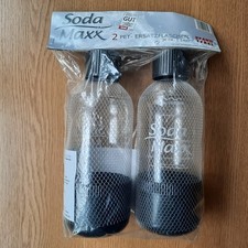 Soda Maxx 1L Ersatzflaschen 2 x 1L PET-Flasche mit Gewinde schwarz