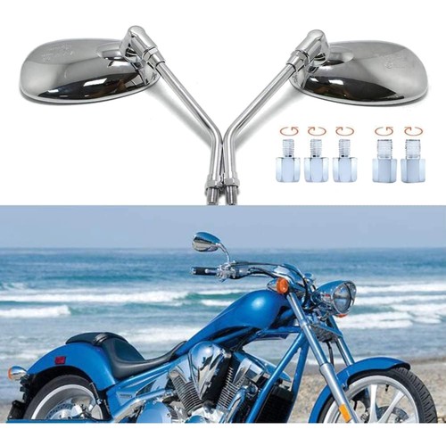 Motorrad spiegel chrom oval - motorrad,