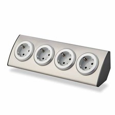 Möbel-Steckdose Edelstahl