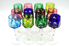 12 Nachtmann** Antika** Bleikristall Likörrömer bunter Überfang 12 cm