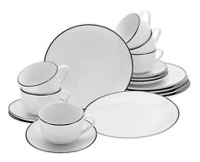 Creatable Black Line Kaffeeservice 18-teilig Geschirrset 6 Personen Weiß Schwarz