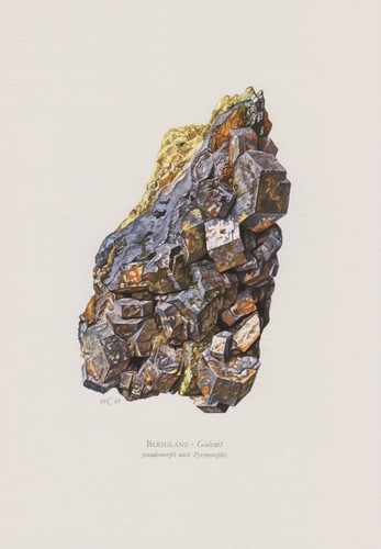 Bleiglanz galenit farbdruck - bleiglanz,