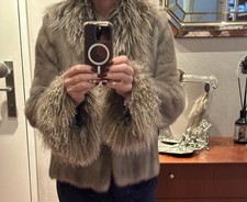 Nerzjacke Pelzmantel Silbergrau. Größe M/L