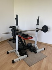 Hantelbank Stange Gewichte Fitnessstudio Klemmzugstange Hantel