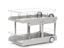 Multifunktionaler Regalwagen Organizer 2 ausziehbare Ebenen höhenverstellbar