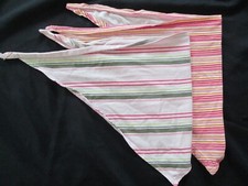 2x Dreieckstuch, Kopftuch, Halstuch, Baby, rosa/gestreift