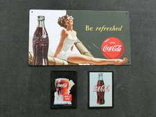 3 x Original Coca Cola Werbeschilder / Metallschilder - VINTAGE - TOP !