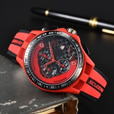 FÜR Neue Formel 1 Scuderia Ferrari Luxus Chronograph Rot Silikonuhr für Herren