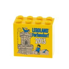 1x Lego Bau Stein 2x4x3 gelb