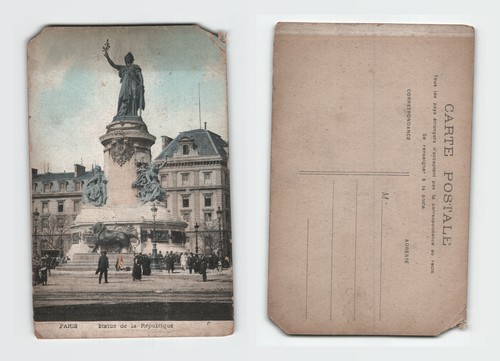 Postkarte paris statue de la - -,