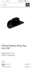 Rodeo King Filzhut Original aus den USA Long Oval 6 7/8 Woll Blend 